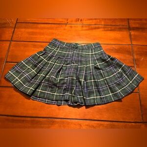 Forever 21 Green and Purple Plaid Skater Skirt